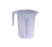 Hünersdorff Jarra graduada 2.000 ml, PP, 2 escalas Asa abierta, transparente y apilable