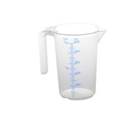 Hünersdorff Jarra graduada 500 ml, PP, 2 escalas Asa abierta, transparente y apilable