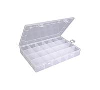 hünersdorff PP-Eco caja de almacenaje de joyerías caja transparente organizador | caja clasificadora robusta para tornillos y otras piezas pequeñas | 23,3 x 33,9 x 5,8 cm, transparente