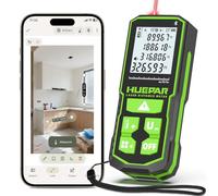 Huepar 100M Medidor Láser, App Bluetooth, Múltiple Referencia&Medición,IP54 | M/In/Ft, Doble Ángulo, 3 Referencia, Medición Múltiple, 3 Potencia Métodos, Función Silencio, 30 Memoria, Bolsa, Roscada