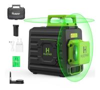 Huepar B02CG Nivel Láser 360 Verde 8 Líneas, MODO DE PULSO, Batería de Litio Recargable USB, Autonivelante Líneas Cruzadas, 2x360 Líneas Vertical/Horizontal Conmutables, 360° Base Giratoria Magnética