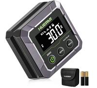 Huepar Inclinómetro Digital con Láser de Líneas Cruzadas, Pantalla LCD y Base Magnética - Ideal para Carpintería, Construcción y Bricolaje