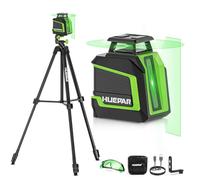 Huepar Nivel Láser 360 con Trípode de 1,5m, Nivel Laser Autonivelante con Líneas 360 Horizontales y Verticales, Modo de Pulso, Soporte Magnético, USB-C Recargable, Gafas protectoras & Estuche-D011CGTP