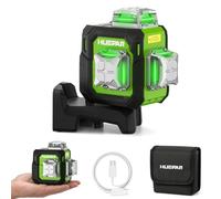 Huepar Nivel Láser 3D Verde Compacto 3x360° Autonivelante, Ideal para Espacios Reducidos, 30m Nivel Laser Profesional con Recargable USB-C, Modo Pulso 70m, Soporte Magnético para Obras y Bricolaje