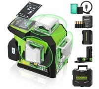 HUEPAR Nivel láser autonivelante con trípode,98 pies línea cruzada de haz verde con modo de pulso, línea horizontal/vertical conmutabl, base magnética de 360° para colgar cuadros/instalar gabinetes