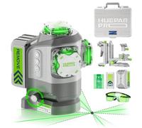 Huepar Pro Láser Nivelador con Base Giratoria Ajustable en Pivot, Nivel Láser Verde Autonivelante 360°, Recargable, Control Remoto, Alta Precisión ±2 mm, Modo Pulso, Uso Profesional