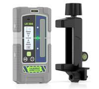Huepar Pro Receptor Láser Detector de Modo de Pulso de Línea para Niveles Láser, Exterior 60 m, Modos de Doble Precisión, Resistente al Agua IP65, Abrazadera Magnética, LCD+LED, Duración de 20 Horas