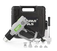 Huepar Tools Pistola de Aire Caliente 2300W Temperatura Ajustabl 50°C - 660°C Pistola de Calor con Maletín de Transporte y Protección Contra Sobrecarga, 10 accesorios