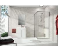 HÜPPE Alpha 2 puerta corredera de entrada, 2 partes (1/2), 4 esquinas, parcialmente enmarcada, 700x2000mm, A20209055322, Cabinas de ducha: Color del perfil blanco Vidrio ESG transparente con antiplaca