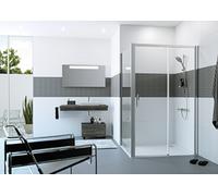 HÜPPE Classics 2 EasyEntry Panel lateral de 4 esquinas para puerta corredera, anchura:100cm, altura:200cm, fijación izquierda y derecha, C25405123373, Cabinas de ducha: Color de perfil Negro Edition C