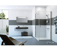 HÜPPE Classics 2 panel lateral para la puerta batiente Ancho: 75 cm de tope a la izquierda y a la derecha, C23602087321, Cabinas de ducha: Color de perfil plata mate ESG clear
