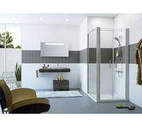 HÜPPE Classics 2 puerta batiente para la pared lateral Ancho: 90 cm de parada a la izquierda y a la derecha, C23802055321, Cabinas de ducha: Color del perfil blanco Vidrio ESG transparente