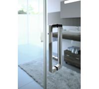 HÜPPE Classics 2 Puerta corredera EasyEntry de 4 esquinas de una sola pieza con segmento fijo, a medida, fijación a la derecha, C25680087373, Cabinas de ducha: Color de perfil plata mate ESG Privatima