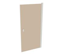 HÜPPE Design puerta batiente pura de 4 esquinas, a medida, bisagras izquierda y derecha, 8P0680182378, Cabinas de ducha: Color del perfil White Edition Vidrio ESG Bronce con antiplaca