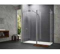 HÜPPE Design pure panel lateral, independiente, con segmento móvil, anchura 900mm, altura 2000mm, tope izquierdo y derecho, 8P1205087373, Cabinas de ducha: Color de perfil plata mate ESG Privatima