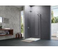 HÜPPE Design pure panel lateral para la puerta basculante Parada izquierda y derecha para el plato de ducha, 8P1017182301, Cabinas de ducha: Color del perfil Edición en blanco Cristal ESG Gris