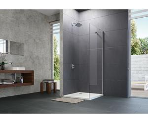 HÜPPE Design pure panel lateral para la puerta batiente Ancho: 70cm tope a la izquierda y derecha para el suelo de baldosas, 8P1019123381, Cabinas de ducha: Color de perfil Vidrio Black Edition Vidrio