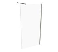 HÜPPE Design pure panel lateral para puerta basculante, a medida, en alineación, travesaño, anchura 600-1200mm, alto 500-2000mm, 8P1082087322, Cabinas de ducha: Color de perfil plata mate ESG clear co