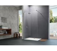 HÜPPE Design pure panel lateral, simple, travesaño, cristal de seguridad templado 6mm, anchura 1100mm, alto 2000mm, bisagra izquierda y derecha, 8P1108087381, Cabinas de ducha: perfil de color plata m