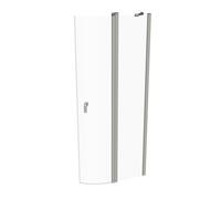 HÜPPE Design pure Puerta abatible con segmentos fijos 2 hojas radio: 55cm anchura: 100cm tope a la izquierda y a la derecha para el plato de ducha, 8P1712087321, Cabinas de ducha: Color de perfil plat