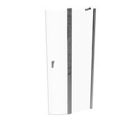 HÜPPE Design pure Puerta abatible con segmentos fijos Radio de 2 hojas: 50cm Ancho: 100cm Parada a la izquierda y a la derecha para el plato de ducha, 8P1703092321, Cabinas de ducha: Color de perfil p
