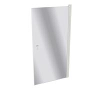HÜPPE Design pure puerta batiente anchura: 98cm tope a la izquierda y derecha para el plato de ducha, 8P0612182381, Cabinas de ducha: Color del perfil Edición en blanco Cristal ESG de espejo con antip