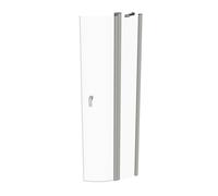 HÜPPE Design pure puerta batiente con segmentos fijos 2 hojas radio: 50cm anchura: 80cm tope a la izquierda y derecha para el plato de ducha, 8P1701087322, Cabinas de ducha: Color de perfil plata mate
