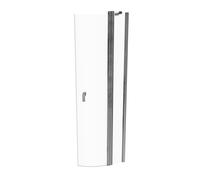 HÜPPE Design pure puerta batiente con segmentos fijos 2 hojas radio: 55cm anchura: 80cm tope a la izquierda y derecha para el plato de ducha, 8P1710092322, Cabinas de ducha: Color de perfil plata alto