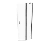 HÜPPE Design pure puerta batiente con segmentos fijos 2 hojas radio: 55cm anchura: 90cm tope a la izquierda y derecha para el plato de ducha, 8P1705092321, Cabinas de ducha: Color de perfil plata cris