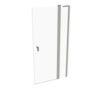 HÜPPE Design pure puerta batiente con segmentos fijos Ancho: 100cm tope a la izquierda y derecha para el plato de ducha, 8P0706087322, Cabinas de ducha: Color de perfil plata mate ESG clear con ANTI-P