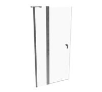 HÜPPE Design pure puerta batiente con segmentos fijos Ancho: 120cm tope a la izquierda y derecha para el plato de ducha, 8P0726092322, Cabinas de ducha: Color de perfil plata alto brillo ESG clear con