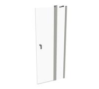 HÜPPE Design pure puerta batiente con segmentos fijos Ancho: 78cm tope a la izquierda y derecha para el plato de ducha, 8P0710087322, Cabinas de ducha: Color de perfil plata mate ESG clear con ANTI-PL