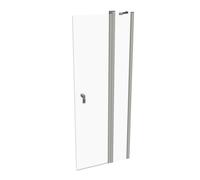 HÜPPE Design pure puerta batiente con segmentos fijos Ancho: 78cm tope a la izquierda y derecha para el plato de ducha, 8P0713087321, Cabinas de ducha: Color de perfil plata mate ESG clear