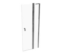 HÜPPE Design pure puerta batiente con segmentos fijos Ancho: 80cm tope a la izquierda y derecha para el plato de ducha, 8P0704092322, Cabinas de ducha: Color de perfil plata alto brillo ESG clear con