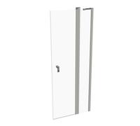HÜPPE Design pure puerta batiente con segmentos fijos Ancho: 80cm tope a la izquierda y derecha para el plato de ducha, 8P0704087322, Cabinas de ducha: Color de perfil plata mate ESG clear con ANTI-PL
