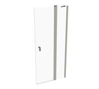 HÜPPE Design pure puerta batiente con segmentos fijos Ancho: 88cm tope a la izquierda y a la derecha para el plato de ducha, 8P0714087322, Cabinas de ducha: Color de perfil plata mate ESG clear con AN