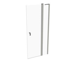 HÜPPE Design pure puerta batiente con segmentos fijos Ancho: 90cm tope a la izquierda y a la derecha para el plato de ducha, 8P0705087322, Cabinas de ducha: Color de perfil plata mate ESG clear con AN