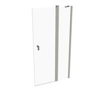 HÜPPE Design pure puerta batiente con segmentos fijos Ancho: 98cm tope a la izquierda y derecha para el plato de ducha, 8P0712087321, Cabinas de ducha: Color de perfil plata mate ESG clear