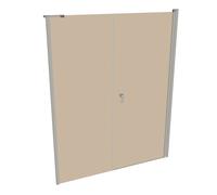HÜPPE Design pure Puerta batiente de 4 esquinas con lateral en hueco, a medida, anchura 120,1-160cm alto 140-200cm bisagras izquierda y derecha, 8P7281087378, Cabinas de ducha: Color del perfil plata 