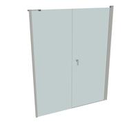 HÜPPE Design pure Puerta batiente de 4 esquinas con lateral en hueco, a medida, anchura 120,1-160cm alto 140-200cm bisagras izquierda y derecha, 8P7281087315, Cabinas de ducha: Color del perfil plata 