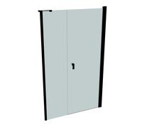 HÜPPE Design pure Puerta giratoria de 4 esquinas con lateral en hueco, a medida, ancho 70-120cm alto 140-200cm bisagra izquierda y derecha, 8P7280123316, Cabinas de ducha: Color del perfil Negro Edici