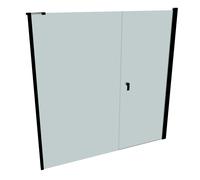 HÜPPE Design pure Puerta giratoria de 4 esquinas con lateral en hueco, a medida, anchura 160,1-230cm alto 140-200cm bisagra izquierda y derecha, 8P7282123315, Cabinas de ducha: Color del perfil Black 