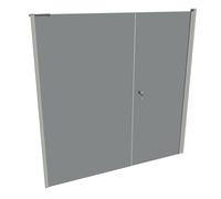 HÜPPE Design pure Puerta giratoria de 4 esquinas con lateral en hueco, a medida, anchura 160,1-230cm alto 140-200cm bisagra izquierda y derecha, 8P7282087368, Cabinas de ducha: Color del perfil plata 