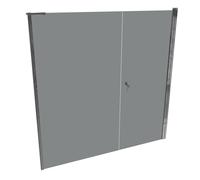 HÜPPE Design pure Puerta giratoria de 4 esquinas con lateral en hueco, a medida, anchura 160,1-230cm alto 140-200cm bisagra izquierda y derecha, 8P7282092301, Cabinas de ducha: Color del perfil cromo 
