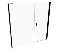 HÜPPE Design pure Puerta giratoria de 4 esquinas con lateral en hueco, a medida, anchura 160,1-230cm alto 140-200cm bisagra izquierda y derecha, 8P7282123321, Cabinas de ducha: Color de perfil Vidrio 