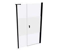HÜPPE Design pure Puerta giratoria de 4 esquinas con lateral en hueco, a medida, anchura 70-120cm alto 140-200cm bisagra izquierda y derecha, 8P7280123373, Cabinas de ducha: Color de perfil Negro Edit