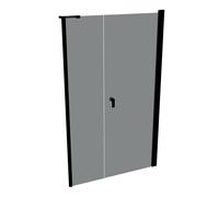 HÜPPE Design pure Puerta giratoria de 4 esquinas con lateral en hueco, a medida, anchura 70-120cm alto 140-200cm bisagra izquierda y derecha, 8P7280123368, Cabinas de ducha: Color del perfil Black Edi