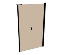 HÜPPE Design pure Puerta giratoria de 4 esquinas con lateral en hueco, a medida, anchura 70-120cm alto 140-200cm bisagra izquierda y derecha, 8P7280123378, Cabinas de ducha: Color del perfil Black Edi