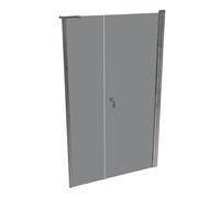 HÜPPE Design pure Puerta giratoria de 4 esquinas con lateral en hueco, a medida, anchura 70-120cm alto 140-200cm bisagra izquierda y derecha, 8P7280092301, Cabinas de ducha: Color del perfil cromo pul