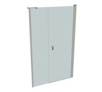 HÜPPE Design pure Puerta giratoria de 4 esquinas con lateral en hueco, a medida, anchura 70-120cm alto 140-200cm bisagra izquierda y derecha, 8P7280087315, Cabinas de ducha: Color del perfil plata mat